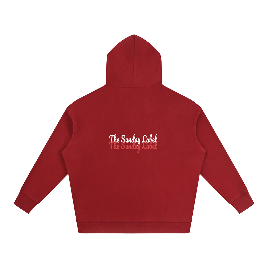 Oversize Fleeced Hoodie In Red "The Sunday Label" signature hoodie.