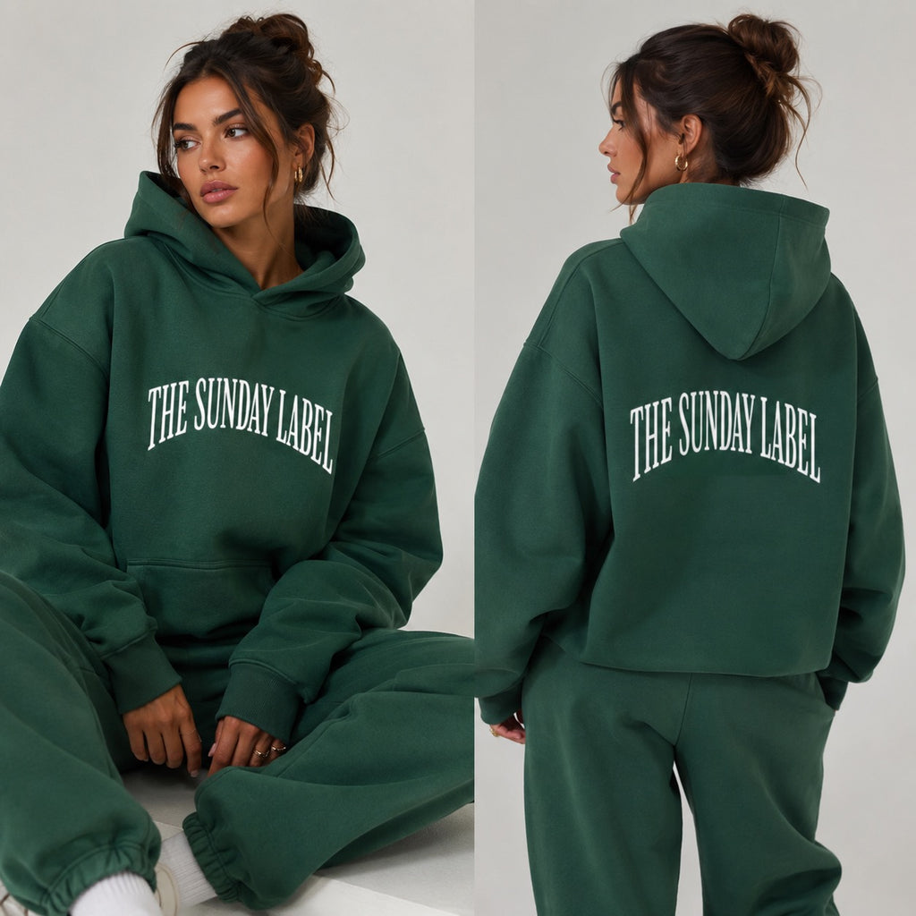 The Sunday Label Eden Green Oversized Fleece Hoodie