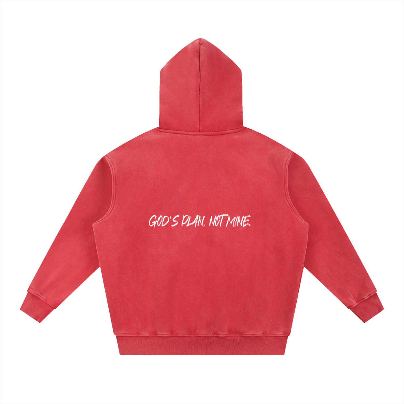 Snow Wash Fleece Oversize Hoodie Unisex "God's Plan, Not Mine."