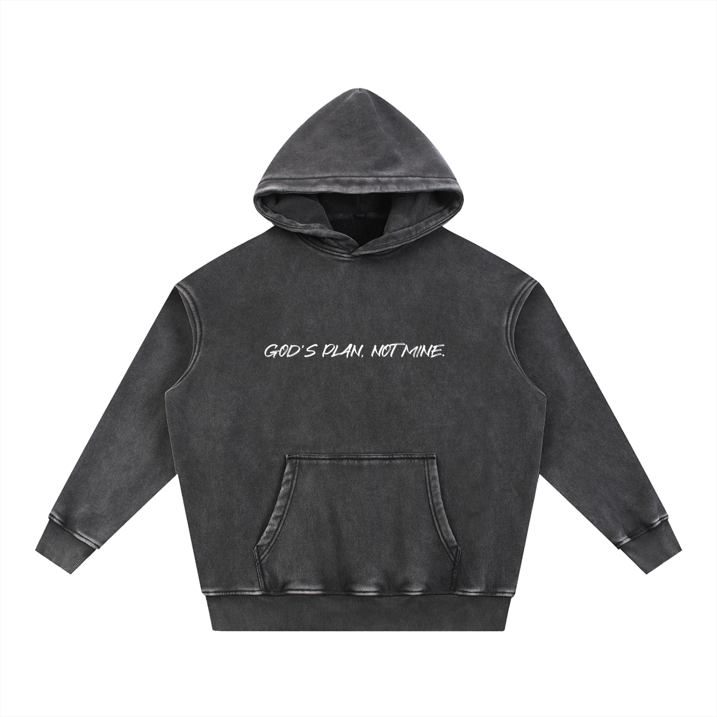Snow Wash Fleece Oversize Hoodie Unisex "God's Plan, Not Mine."