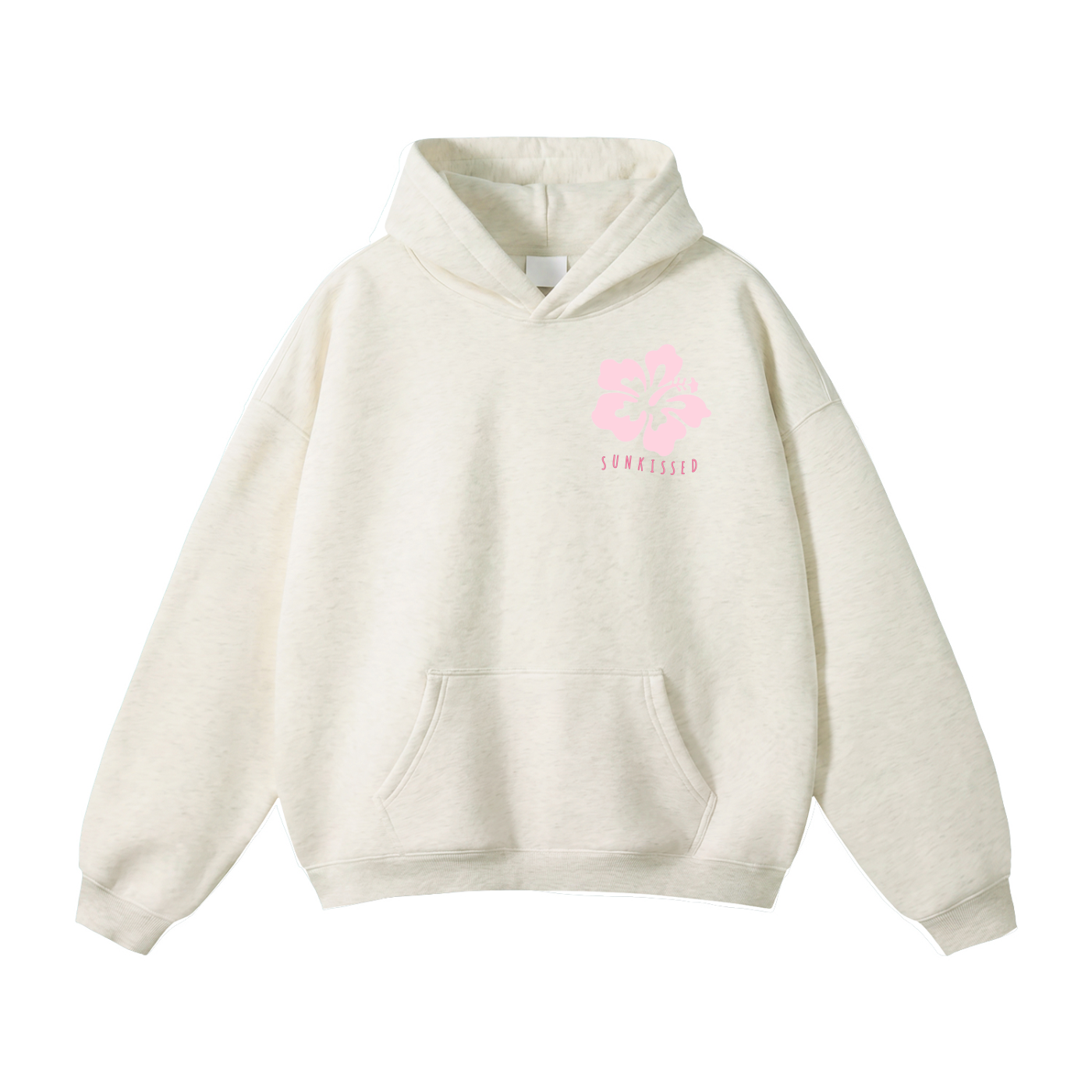 Oversize Fleeced Hoodie, comes in Oat Gray, White, and Apricot.