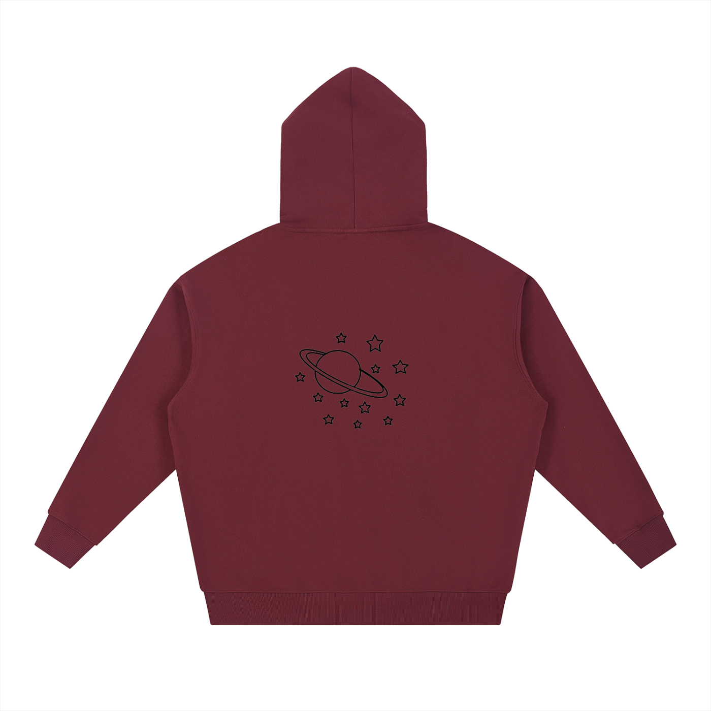 Essential Heavyweight Hoodie comes in Plum Red, Baby blue, and Beige.