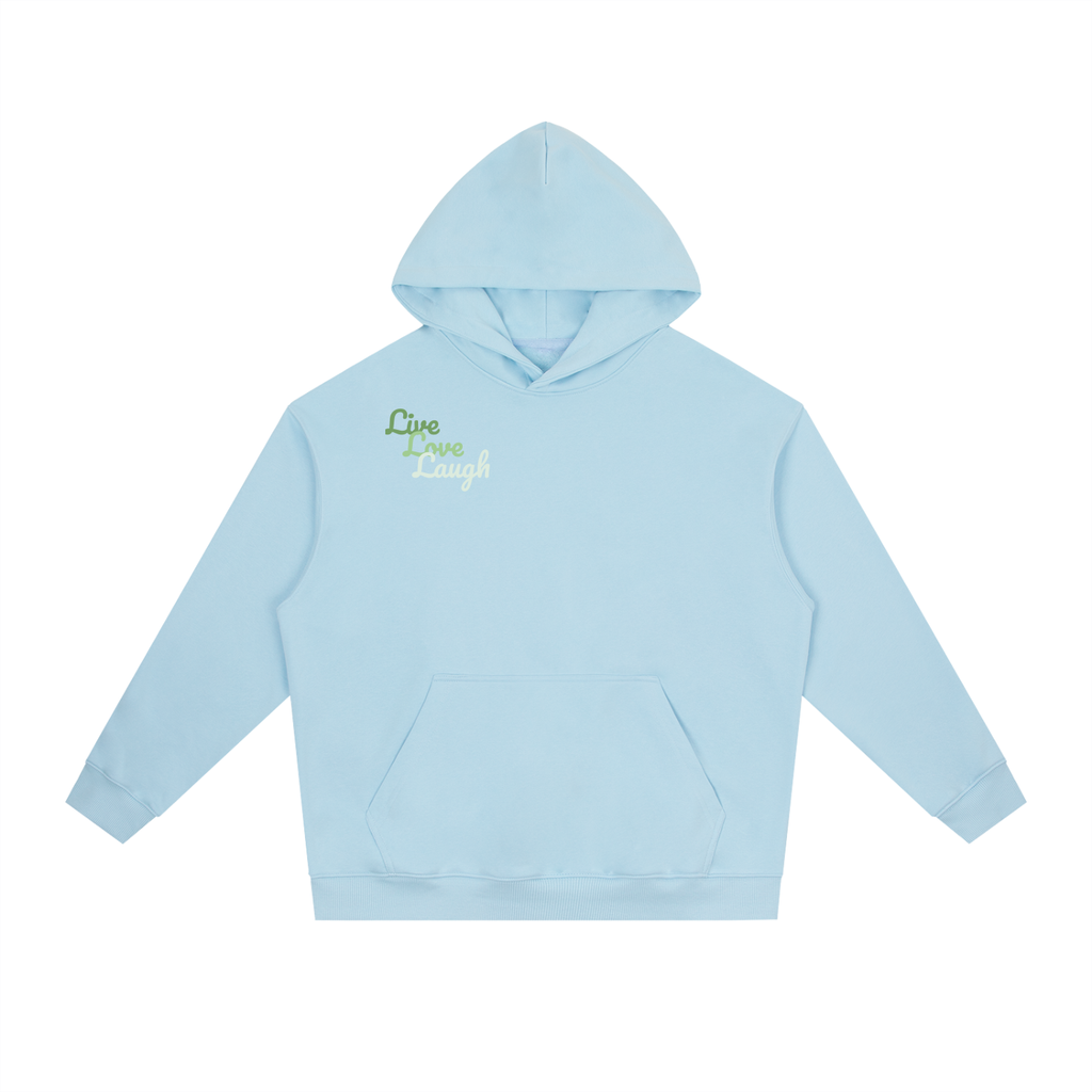 Essential Heavyweight Drop-Shoulder Hoodie "Live Love Laugh"