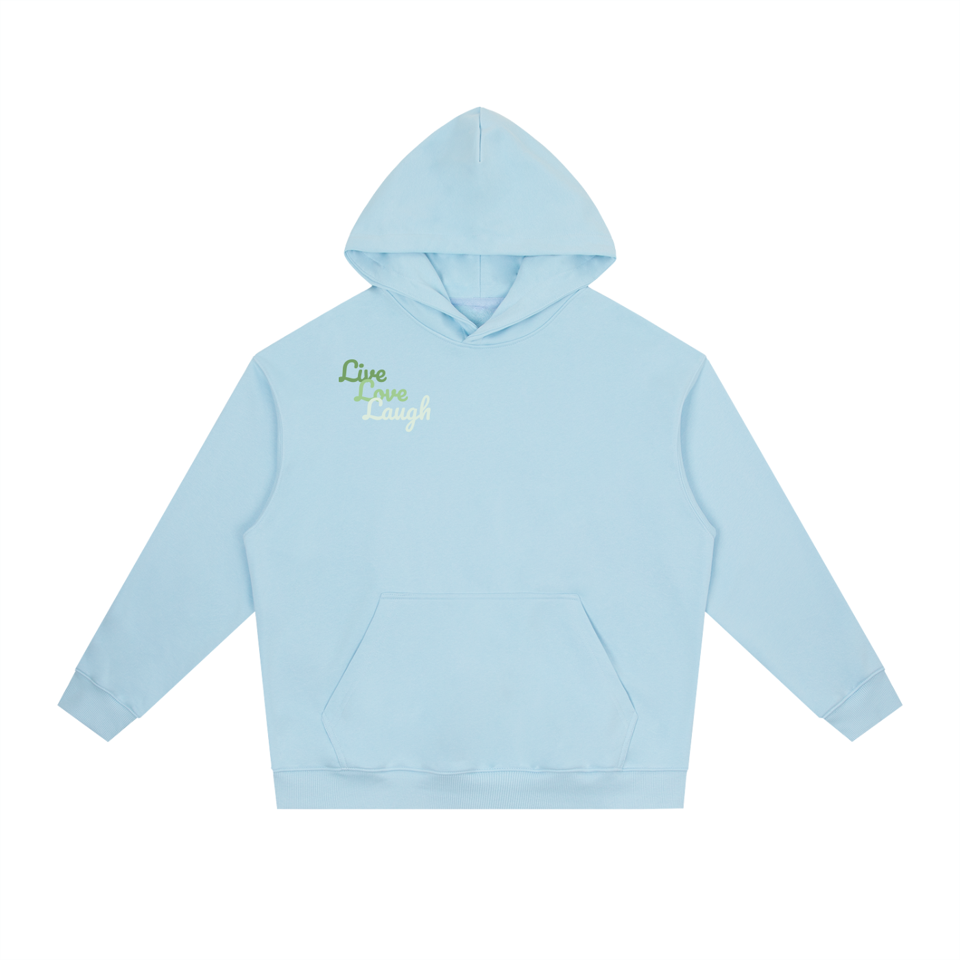 Essential Heavyweight Drop-Shoulder Hoodie "Live Love Laugh"