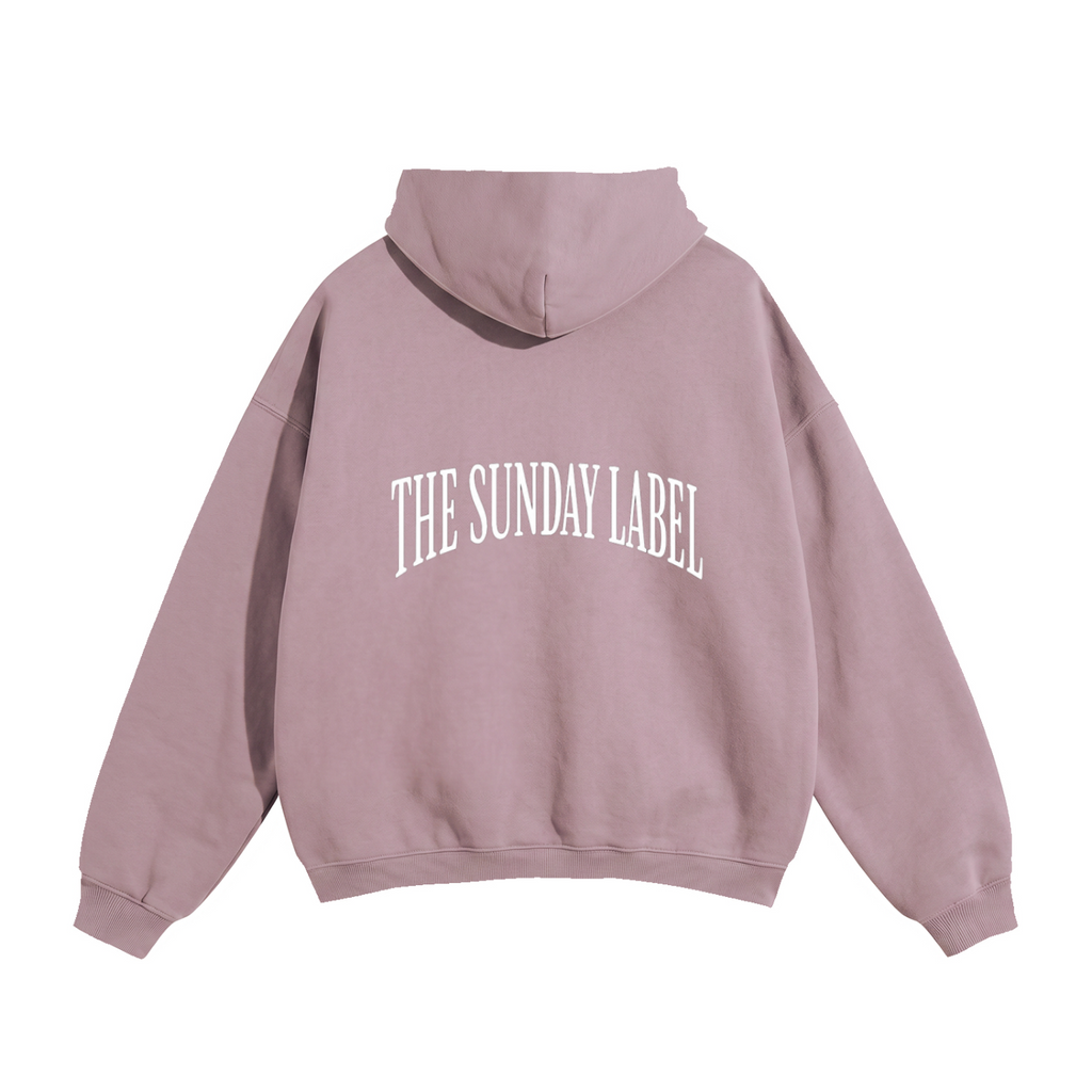 The Sunday Label Oversize Fleeced Hoodie Light Grey, Dark Purple