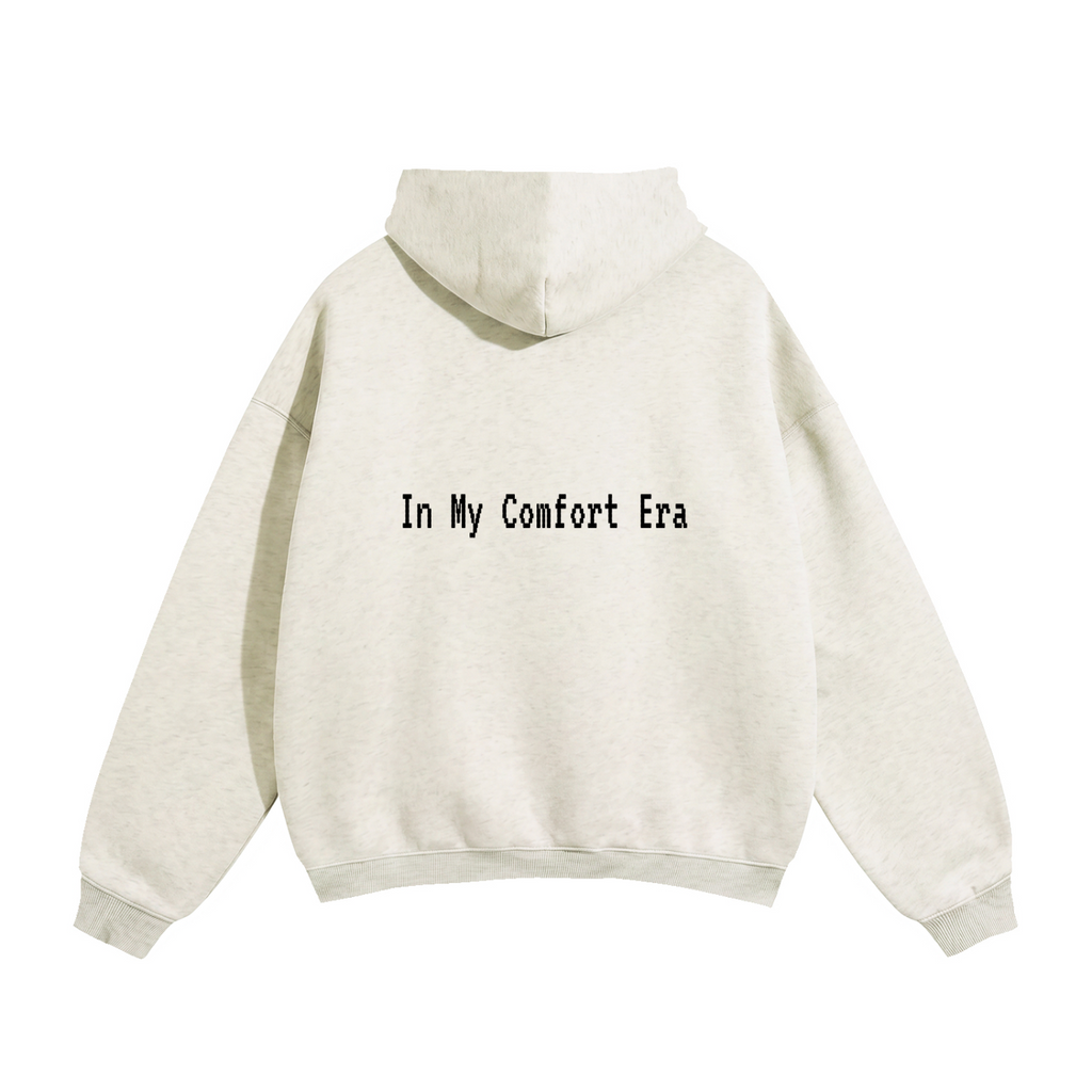 Oversize Fleeced Hoodie, Oat Grey, "In My Comfort Era"