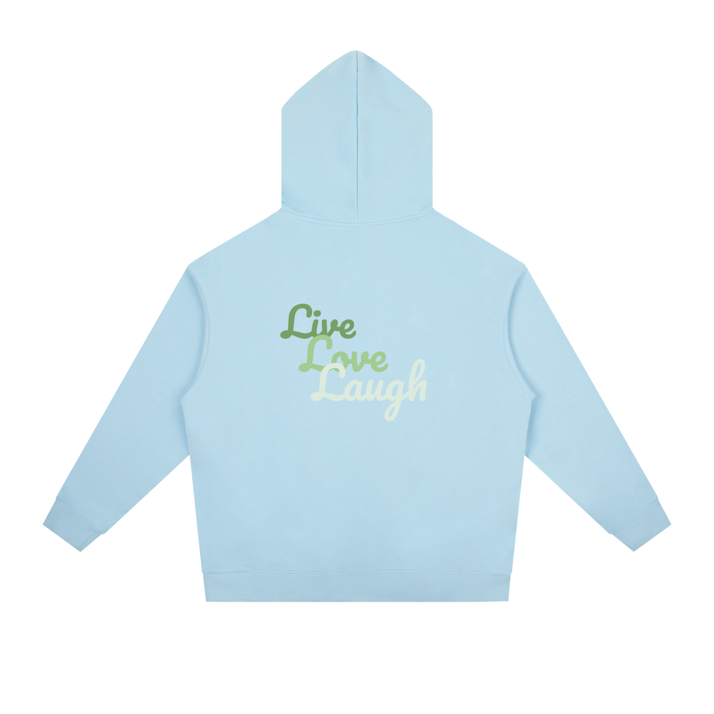 Essential Heavyweight Drop-Shoulder Hoodie "Live Love Laugh"