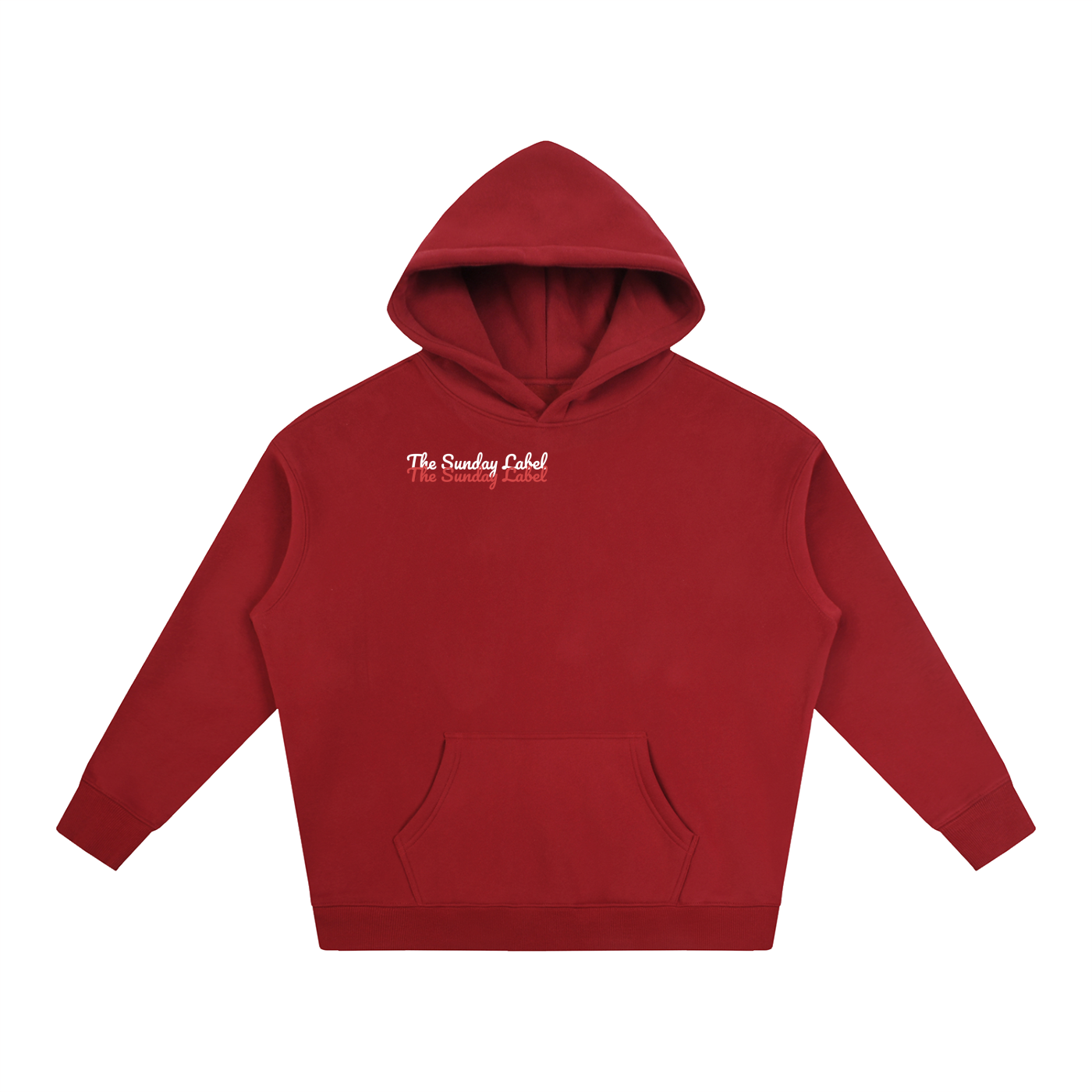 Oversize Fleeced Hoodie In Red "The Sunday Label" signature hoodie.