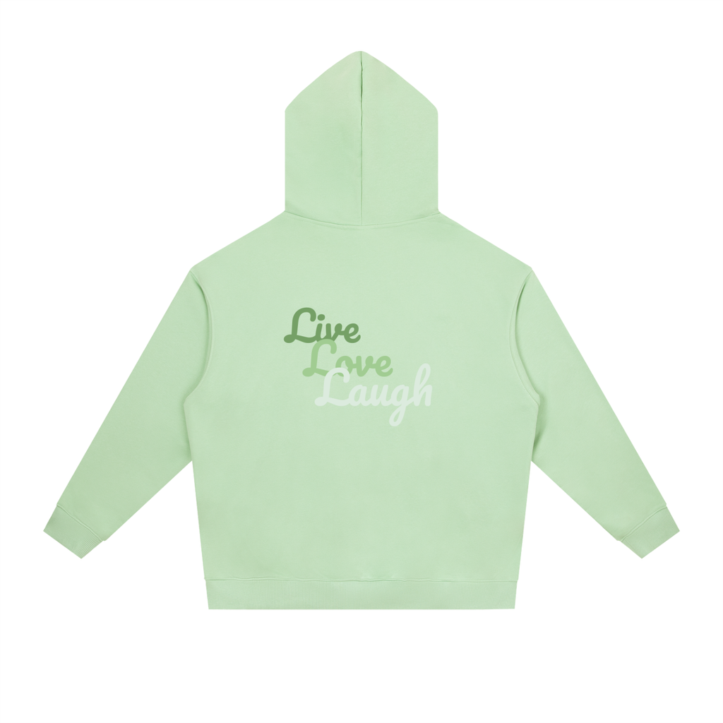 Essential Heavyweight Drop-Shoulder Hoodie "Live Love Laugh"