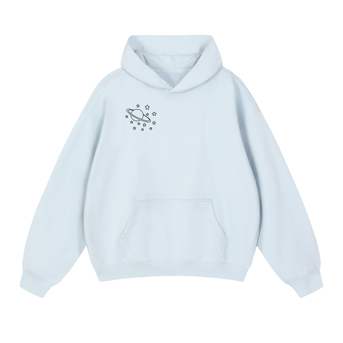 Essential Heavyweight Hoodie comes in Plum Red, Baby blue, and Beige.