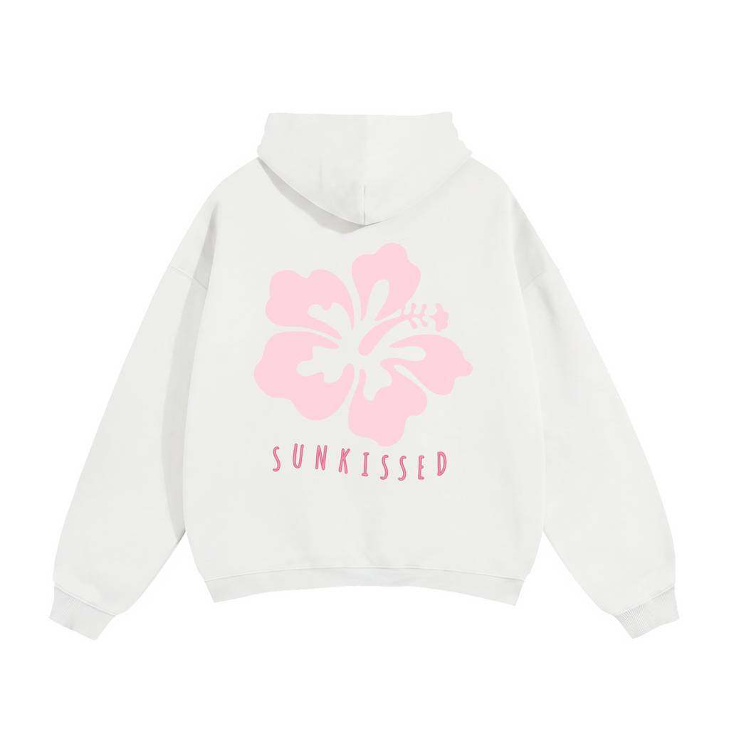 Oversize Fleeced Hoodie, comes in Oat Gray, White, and Apricot.