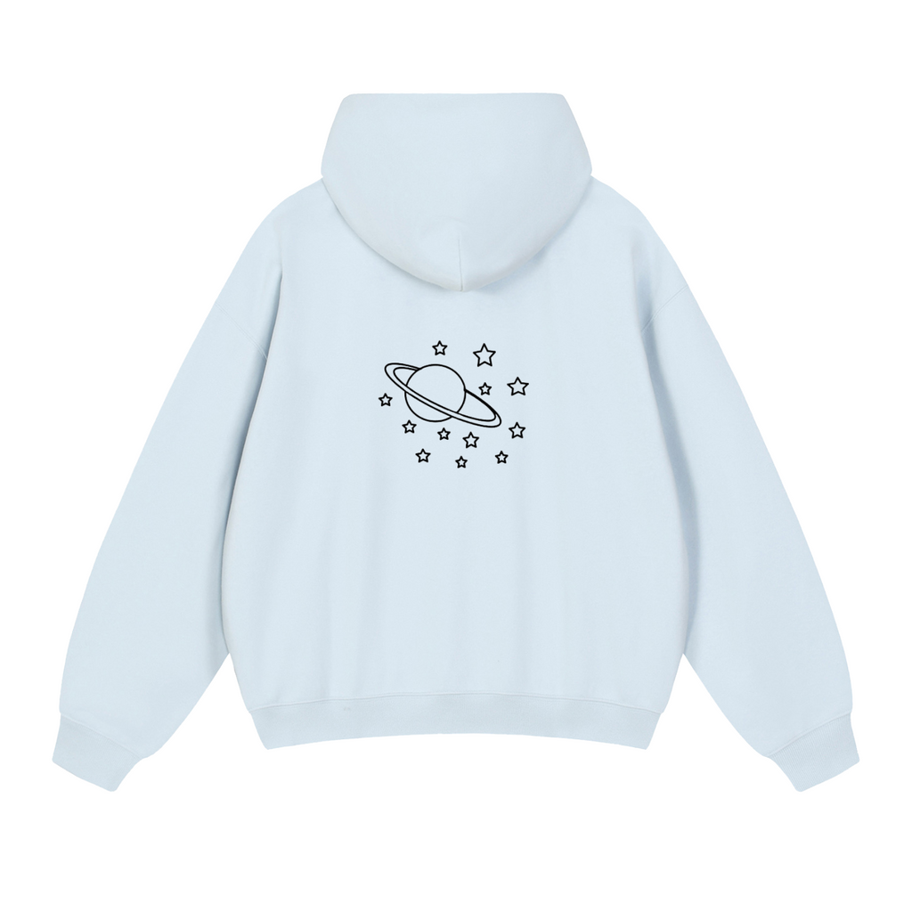 Essential Heavyweight Hoodie comes in Plum Red, Baby blue, and Beige.