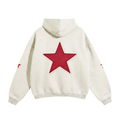 The Sunday Label Oversize Fleeced Hoodie Oat Grey, White, Maroon Star
