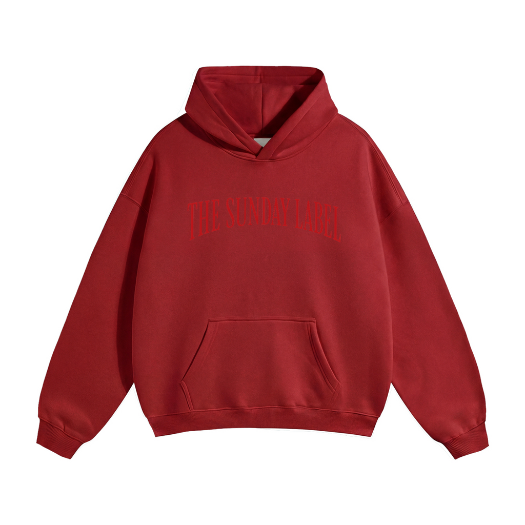 Oversize Fleeced Hoodie Red, Oat Grey "The Sunday Label"