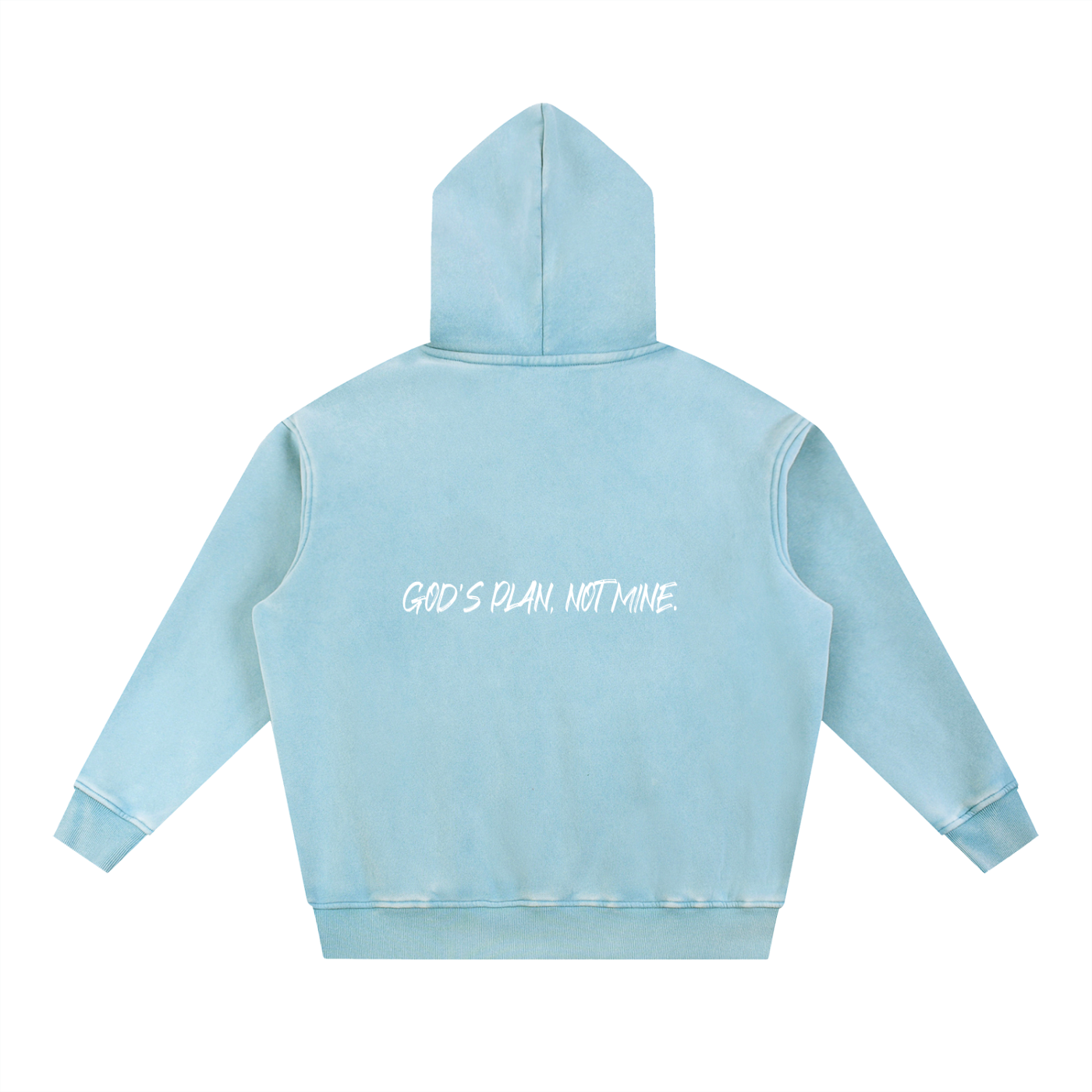 Snow Wash Fleece Oversize Hoodie Unisex "God's Plan, Not Mine."