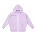 Essential Oversized Fleece Boxy Hoodie Zip Up In Light Purple "The Sunday Label"
