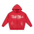 Sunfade Two-way Zipper Boxy Fleece Hoodie