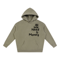 Oversize Fleeced Hoodie "All I need is money" Grey Coffee
