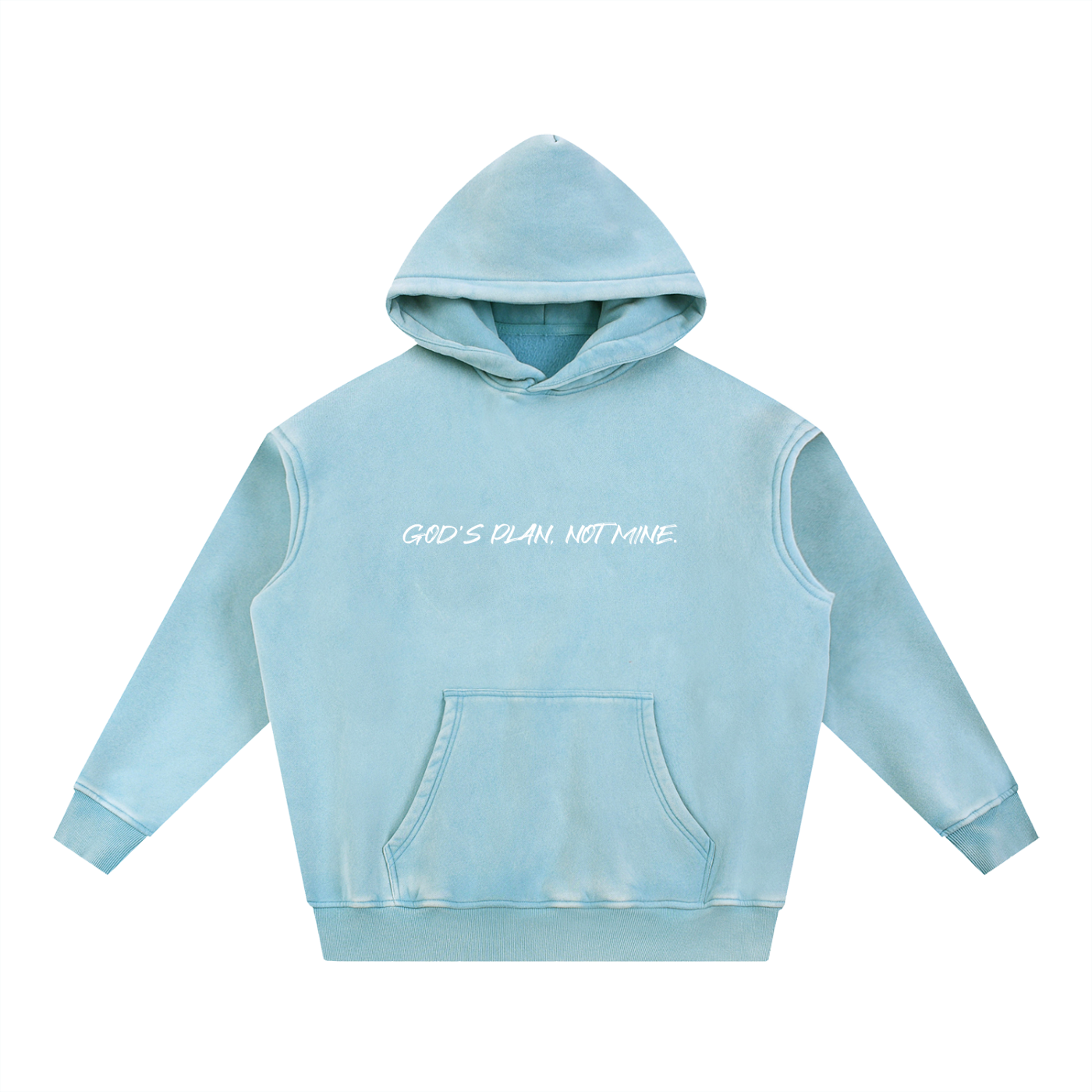 Snow Wash Fleece Oversize Hoodie Unisex "God's Plan, Not Mine."