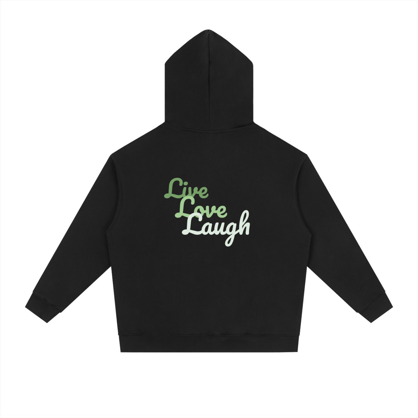 Essential Heavyweight Drop-Shoulder Hoodie "Live Love Laugh"