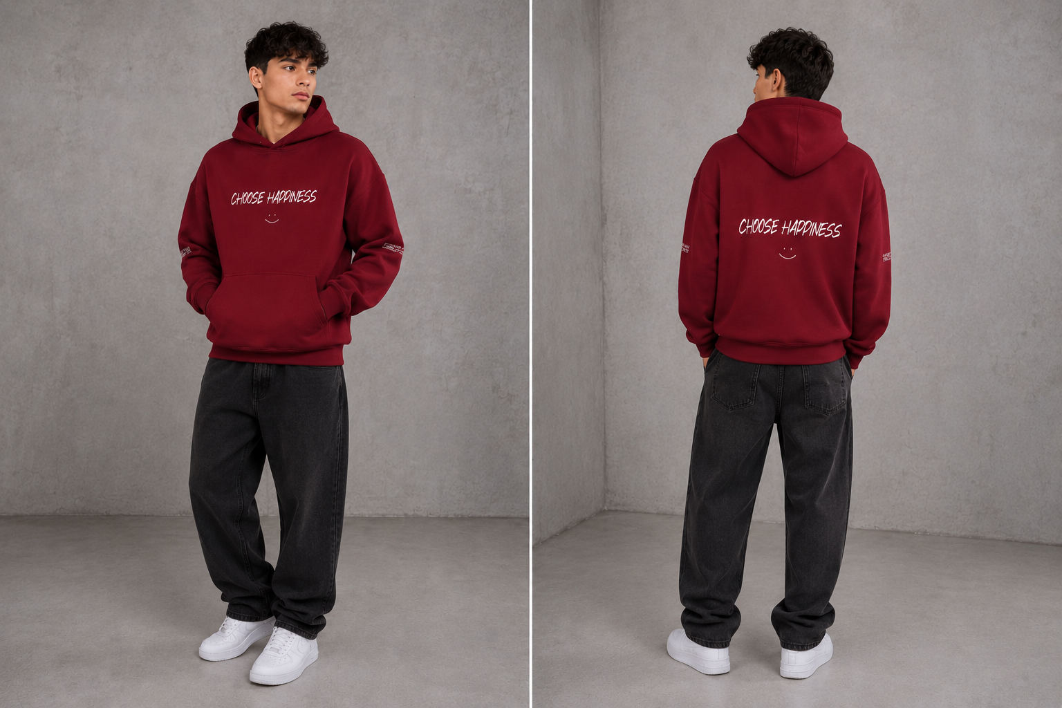 Oversize Unisex "Choose Happiness" hoodie