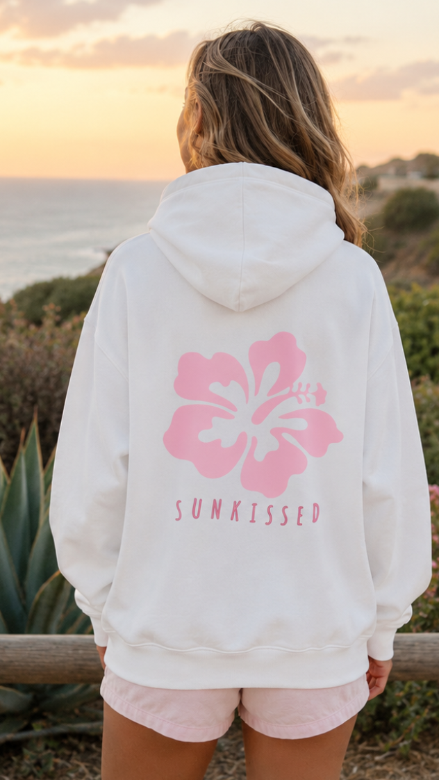 Oversize Fleeced Hoodie, comes in Oat Gray, White, and Apricot.