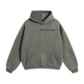 Oversize Fleeced Hoodie "Faith Over Fear" Oat Gray, Gray, White