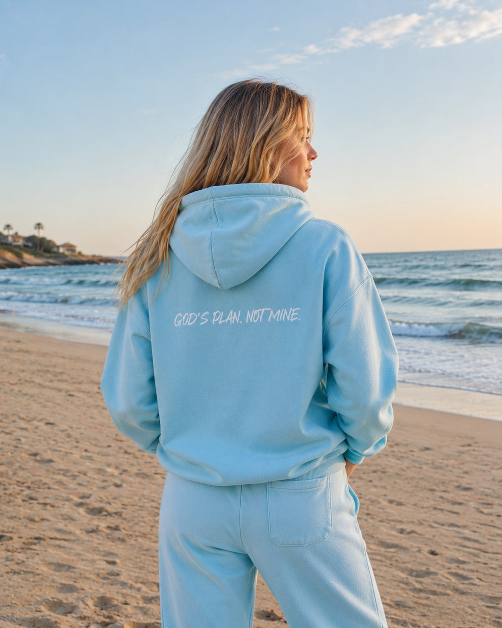 Snow Wash Fleece Oversize Hoodie Unisex "God's Plan, Not Mine."