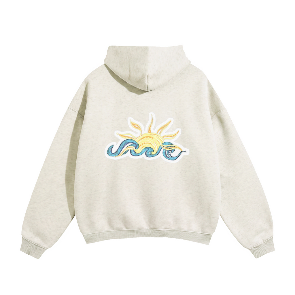 Oversize Fleeced Hoodie with waves