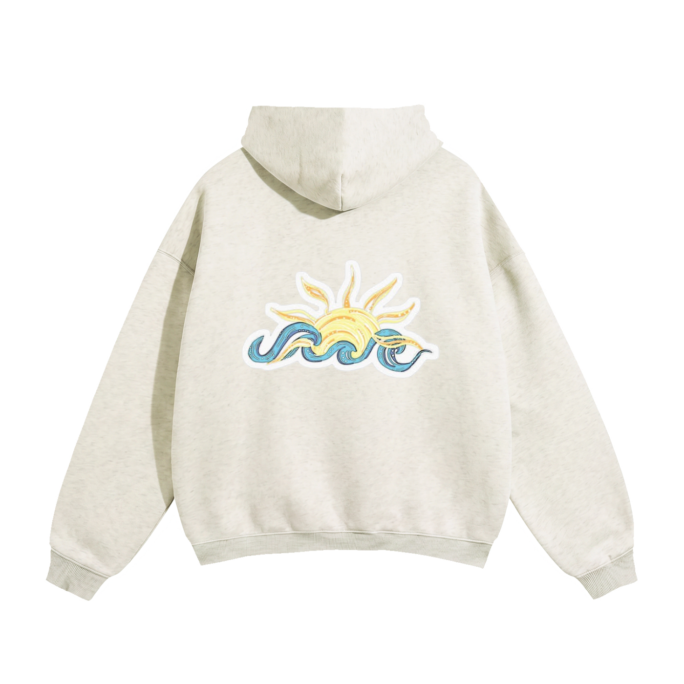Oversize Fleeced Hoodie with waves