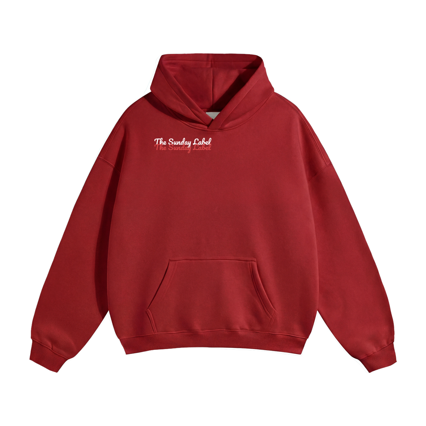 Oversize Fleeced Hoodie In Red "The Sunday Label" signature hoodie.