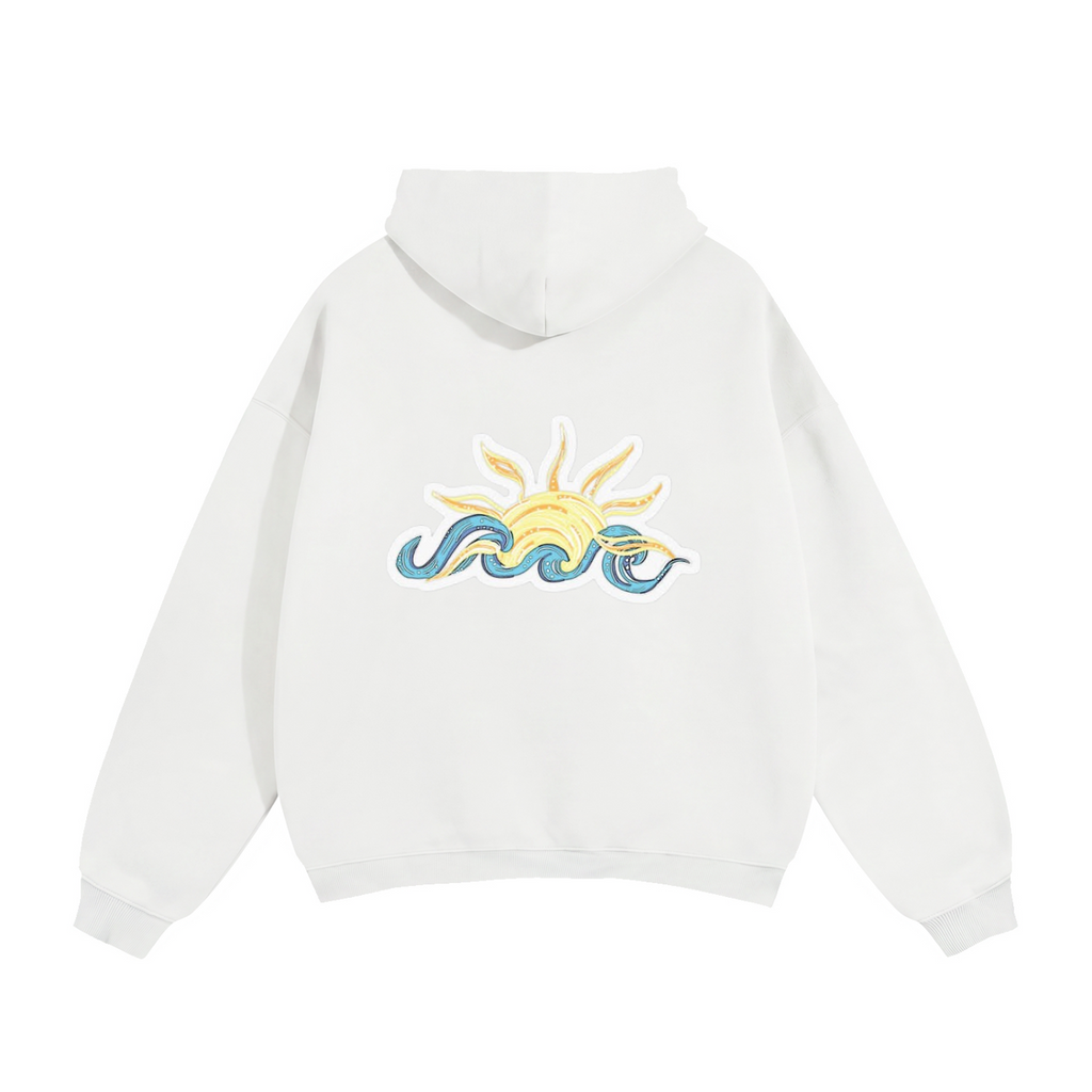 Oversize Fleeced Hoodie with waves