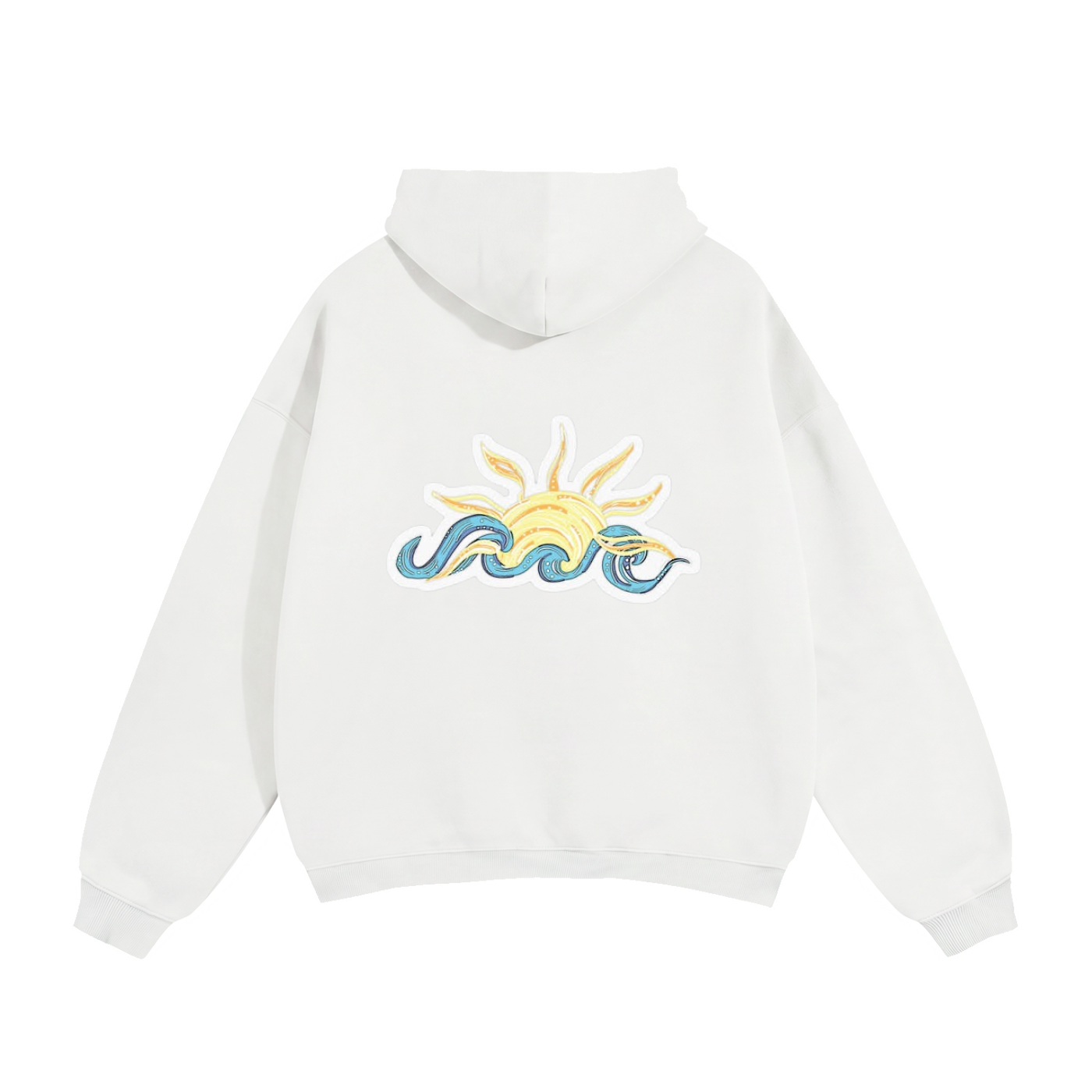 Oversize Fleeced Hoodie with waves