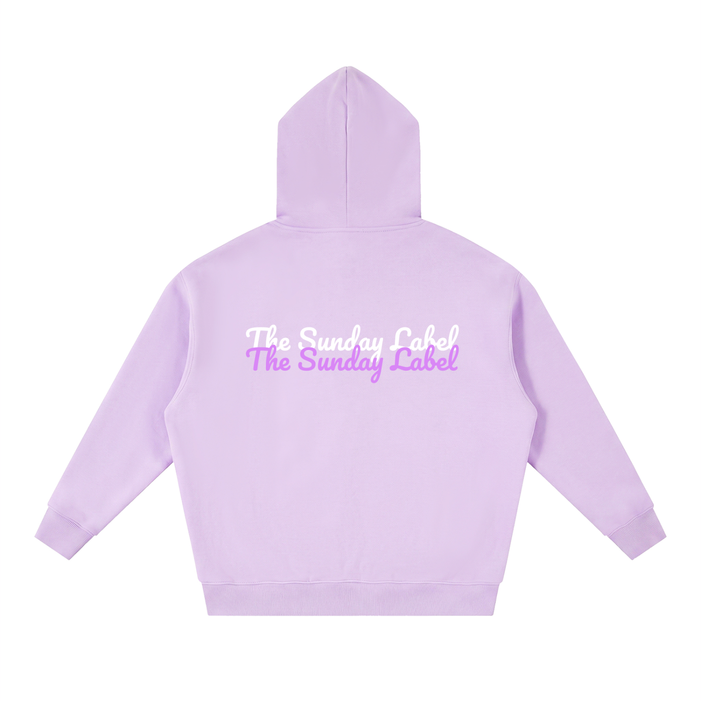 Essential Oversized Fleece Boxy Hoodie Zip Up In Light Purple "The Sunday Label"
