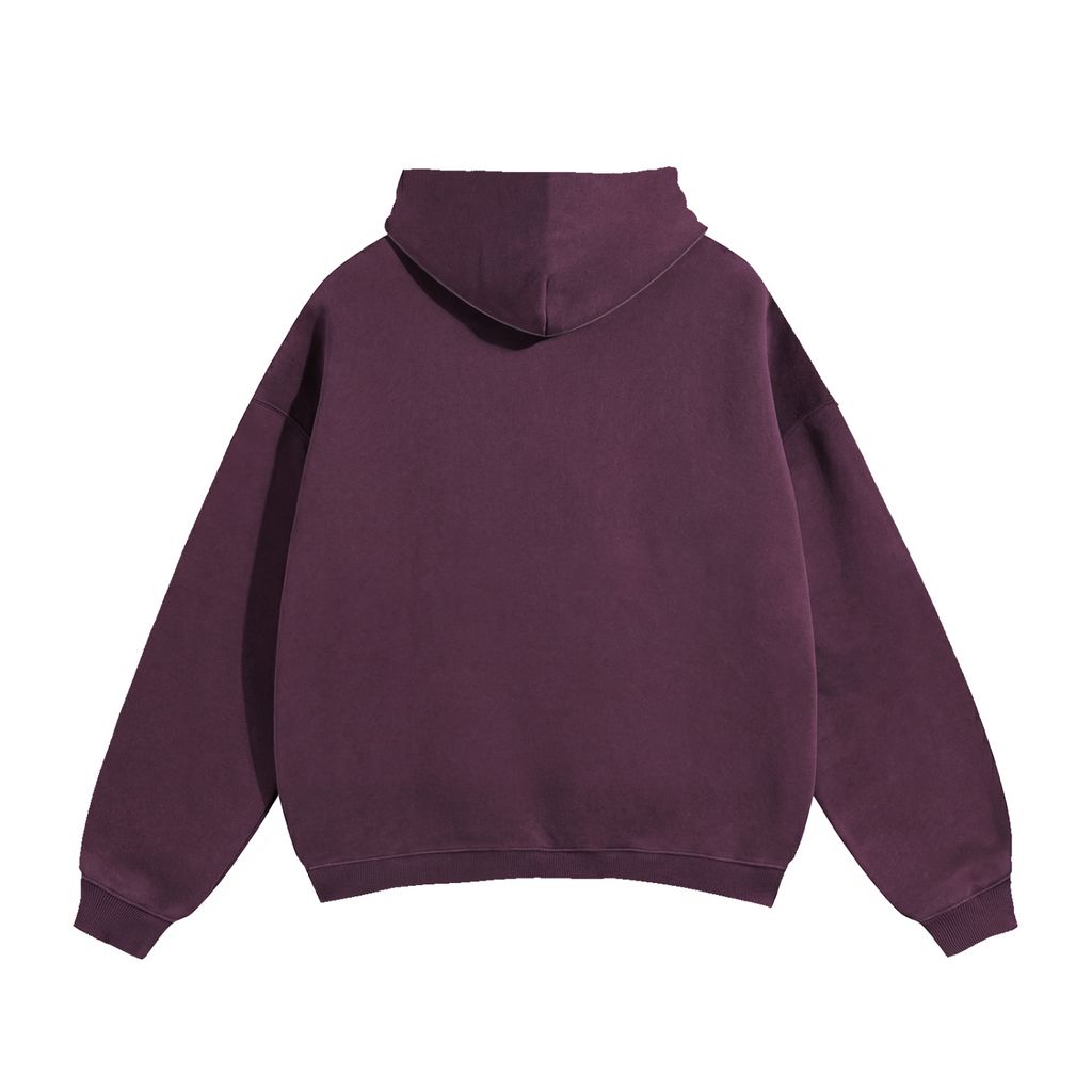 Oversize Fleeced Hoodie "I Like Music More Than People" available in Plum Purple, and Black.