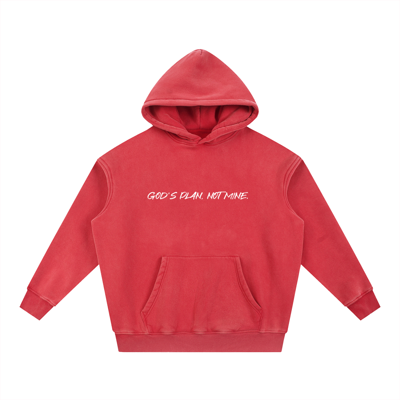 Snow Wash Fleece Oversize Hoodie Unisex "God's Plan, Not Mine."