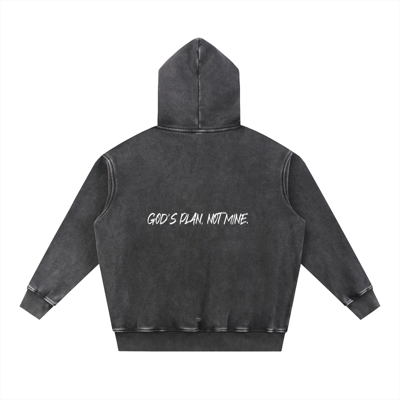 Snow Wash Fleece Oversize Hoodie Unisex "God's Plan, Not Mine."