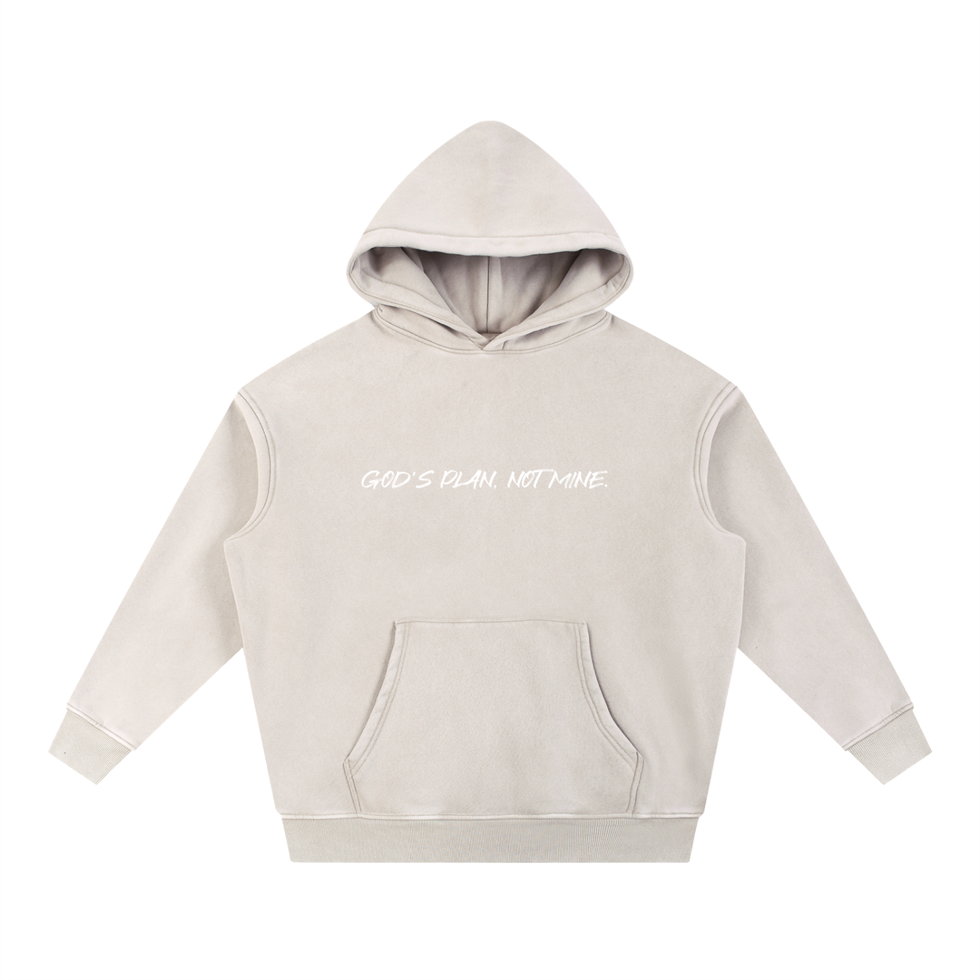 Snow Wash Fleece Oversize Hoodie Unisex "God's Plan, Not Mine."