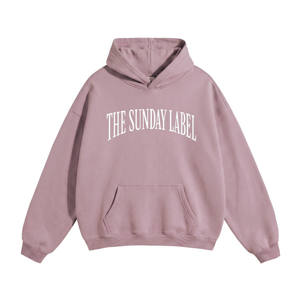 The Sunday Label Oversize Fleeced Hoodie Light Grey, Dark Purple