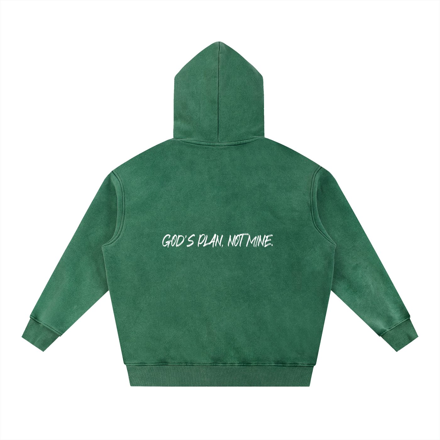 Snow Wash Fleece Oversize Hoodie Unisex "God's Plan, Not Mine."